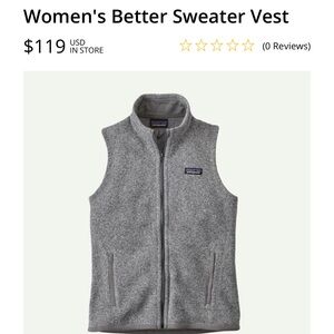 Patagonia Gray Better Sweater Vest
